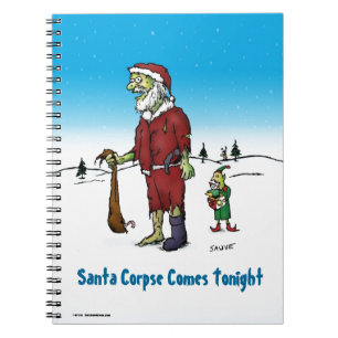 Cuaderno Santa Cadáver Dibujo Animado Divertido Zombie