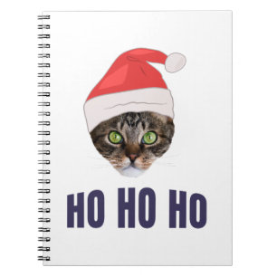 Cuaderno Santa Cat con Santa hat, Ho ho ho Invitación Squa