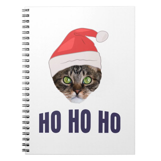 Cuaderno Santa Cat con Santa hat, Ho ho ho Invitación Squa (Frente)