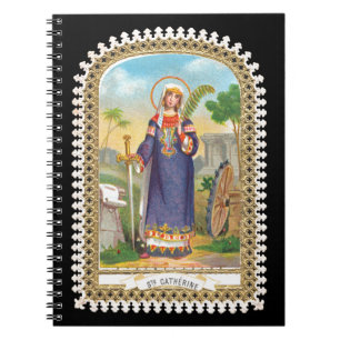 Cuaderno Santa Catalina de Alejandría con vestido egipcio