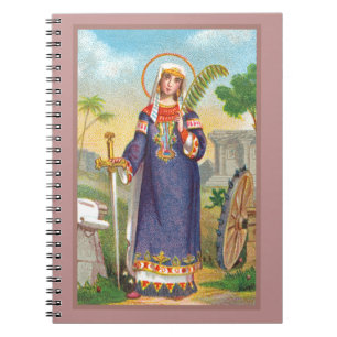 Cuaderno Santa Catalina de Alejandría con vestido egipcio
