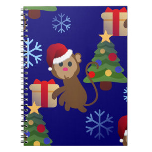 Cuaderno santa christmas monkey emoji