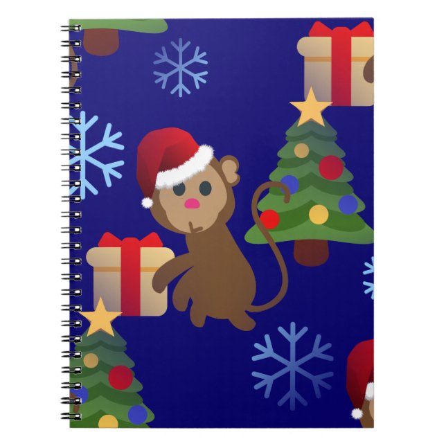 Cuaderno santa christmas monkey emoji (Frente)