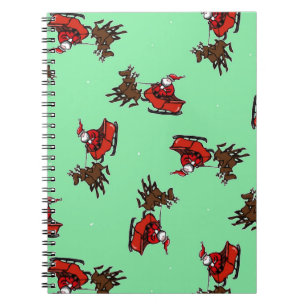 Cuaderno Santa Claus con astucia en lo verde