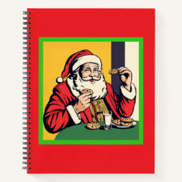 Cuaderno Santa Claus Disfrutando De Un Aperitivo