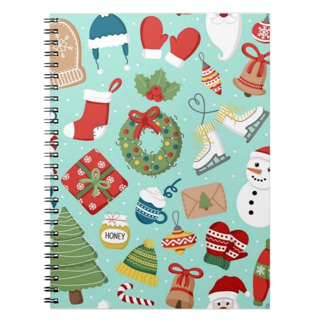Cuaderno Santa Claus Navideño Tan Dulce Personalizado  (Frente)