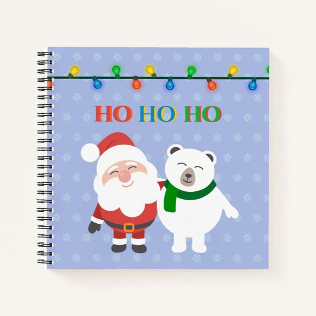 Cuaderno Santa Claus oso polar lindo ho ho ho ho Navidades (Anverso)