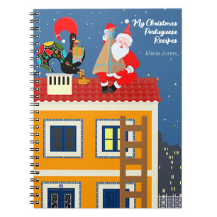 Cuaderno Santa Claus se reúne con el gallo de Portugal