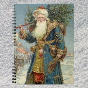 Cuaderno Santa Claus Victoriano Antiguo con árbol de Navida
