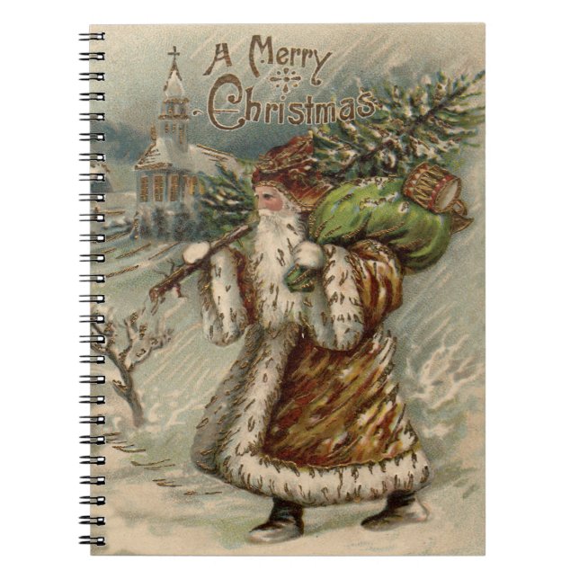 Cuaderno Santa Claus Victoriano con árbol de Navidad (Frente)