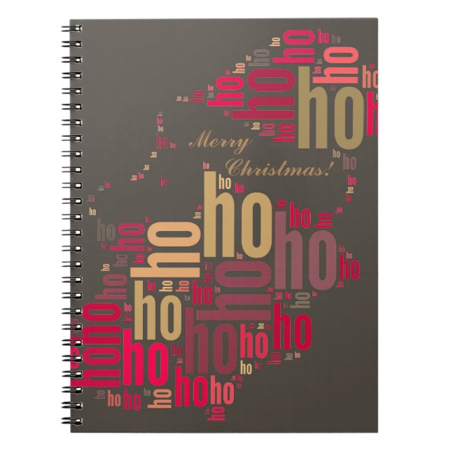 Cuaderno Santa Claus wordcloud Ho Ho Ho (Frente)