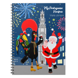 Cuaderno Santa Claus y la tostada de gallo al Año Nuevo
