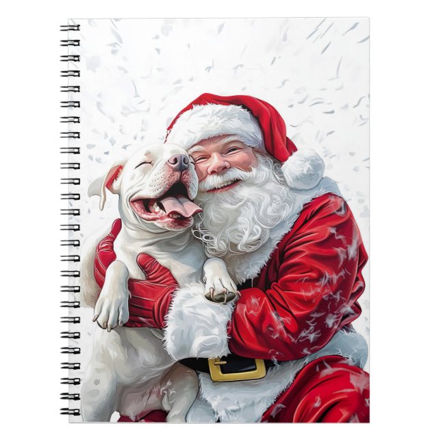 Cuaderno Santa Claus y Pitbull Puppy Dog (Frente)