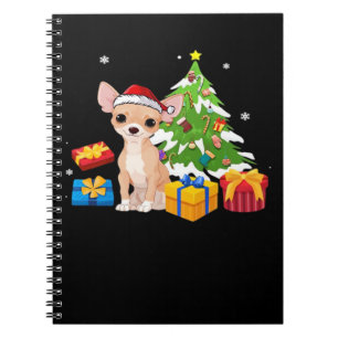 Cuaderno Santa divertido Chihuahua perro árbol de Navidad r