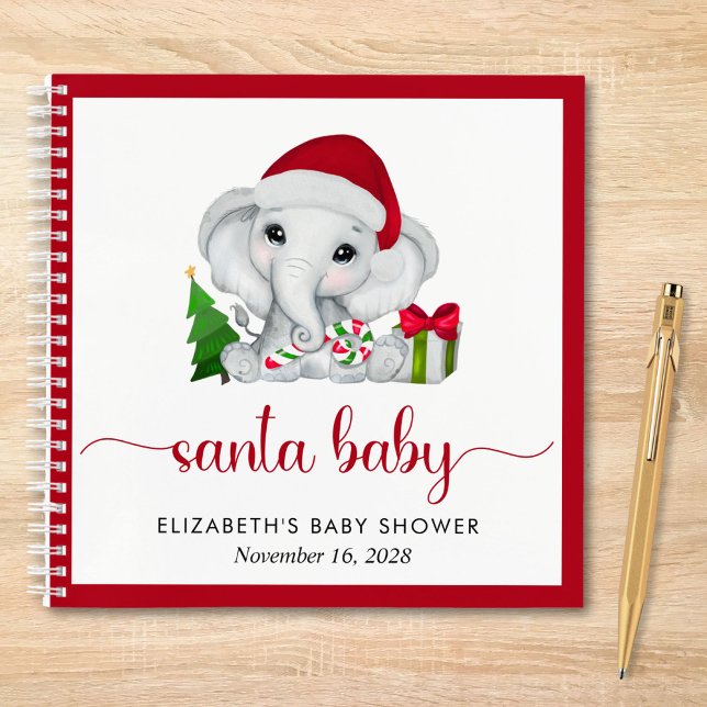 Cuaderno Santa Elephant Navidades Baby Boy Shower Guest (Subido por el creador)