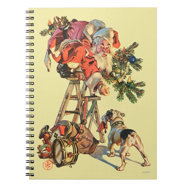 Cuaderno Santa encima de una escalera (Frente)