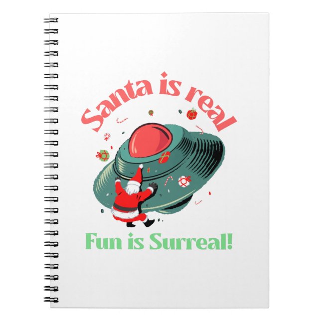 Cuaderno Santa Is Real Fun Is Surreal (Frente)