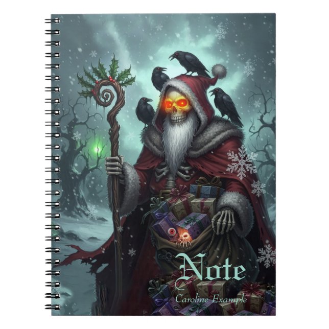 Cuaderno Santa Oscura de las sombras - Esqueleto de Navidad (Frente)