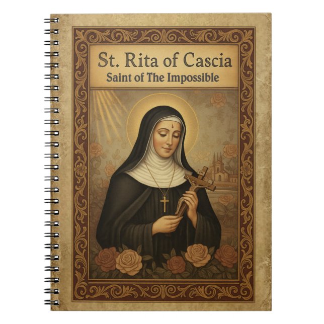 Cuaderno Santa Rita de Cascia Santa de lo Imposible Católic (Frente)