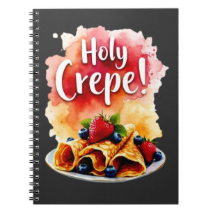 Cuaderno ¡Santo Crepe! - Funny Diseño de Impresión de Berry