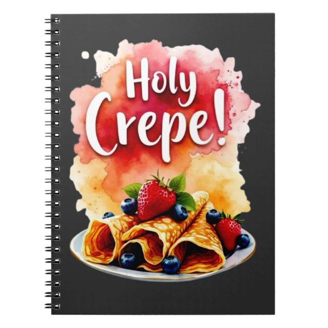 Cuaderno ¡Santo Crepe! - Funny Diseño de Impresión de Berry (Frente)