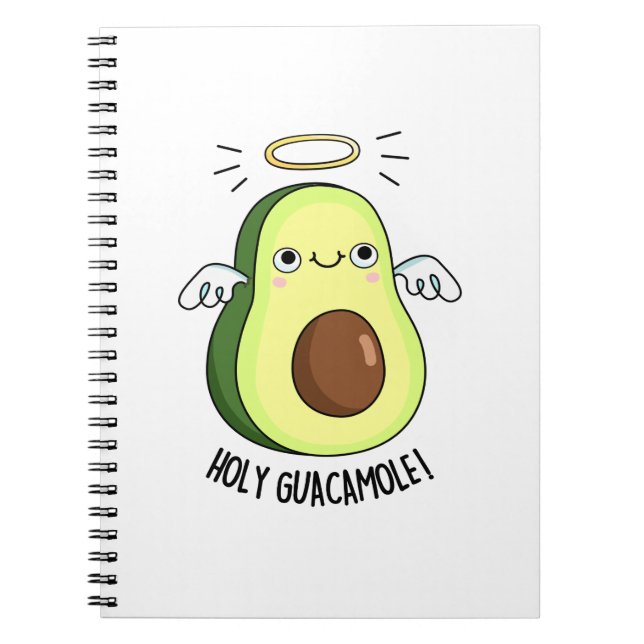 Cuaderno Santo Guacamole divertido aguacate Pun (Frente)