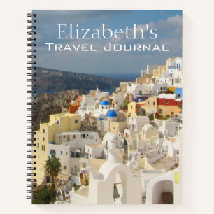 Cuaderno Santorini en el ordenador portátil Sun por la tard