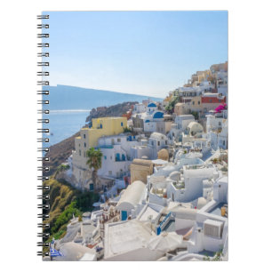 Cuaderno Santorini Grecia - Día de verano soleado en Santor