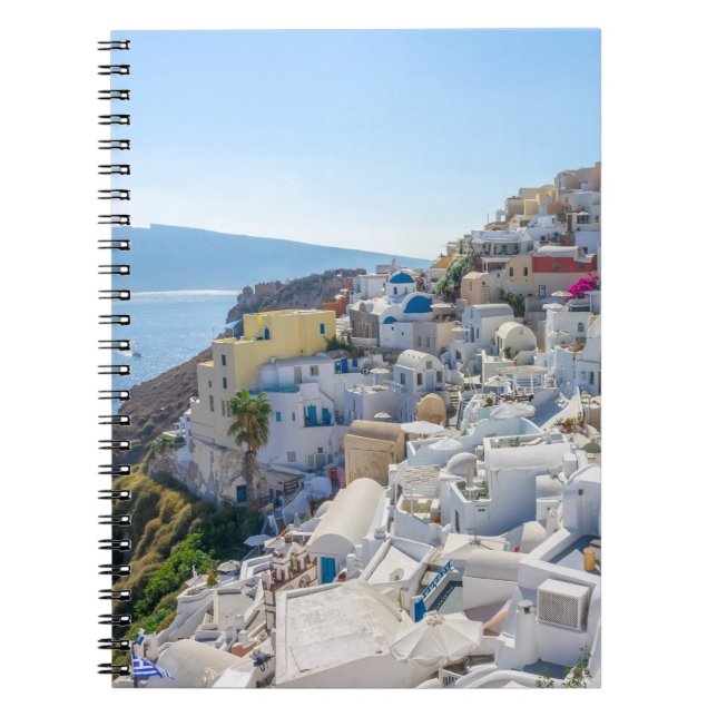 Cuaderno Santorini Grecia - Día de verano soleado en Santor (Frente)