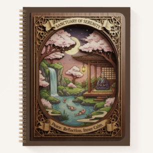 Cuaderno Santuario de Serenidad Jardín de Meditación Talla