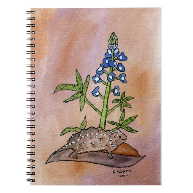 Cuaderno Sapo córneo con Bluebonnet (Frente)