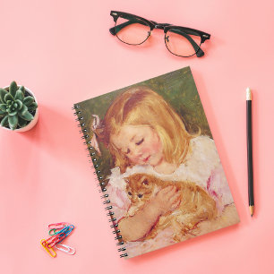 Cuaderno Sara sosteniendo un gato   Mary Cassatt