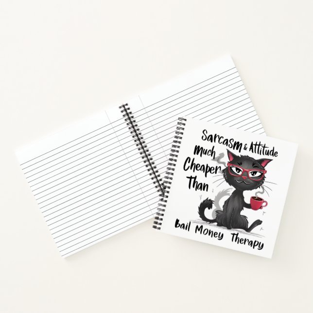 Cuaderno Sarcasm & Attitude Funny Cat Lover Gift  (Interior)