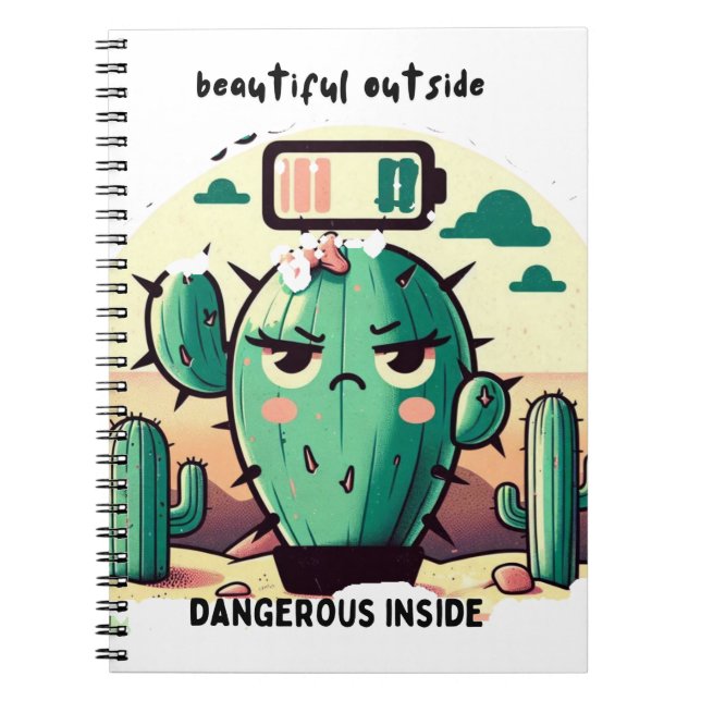 Cuaderno Sarcastic Cactus with Low Battery (Frente)