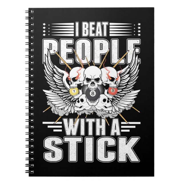 Cuaderno Sarcástico Billiard Snooker Cue Jugador de Piscina (Frente)