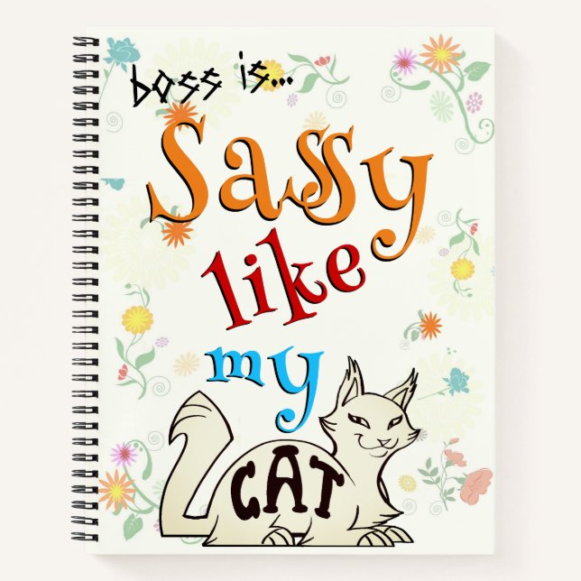 Cuaderno Sassy Like My Cat Bold Cat Typography (Anverso)