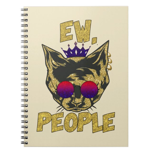 Cuaderno Sassy Royal Cat - "Ew. Gato divertido de la gente (Frente)