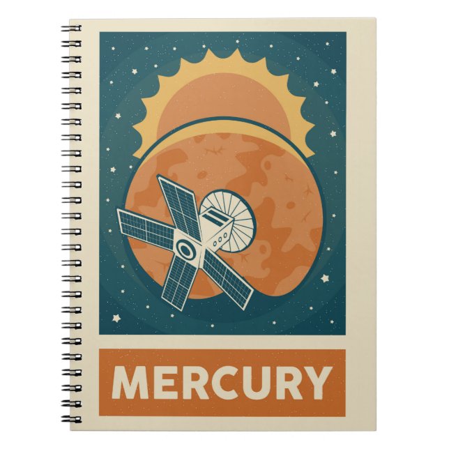 Cuaderno Satélite de galaxia Mercury Retro (Frente)