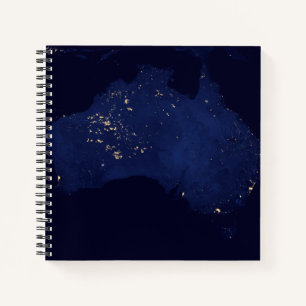 Cuaderno Satélite Las Luces Nocturnas De Australia.