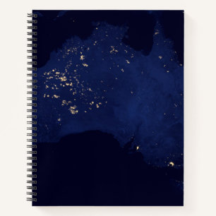 Cuaderno Satélite Las Luces Nocturnas De Australia.