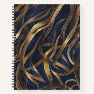 Cuaderno Satén Azul y Dorado