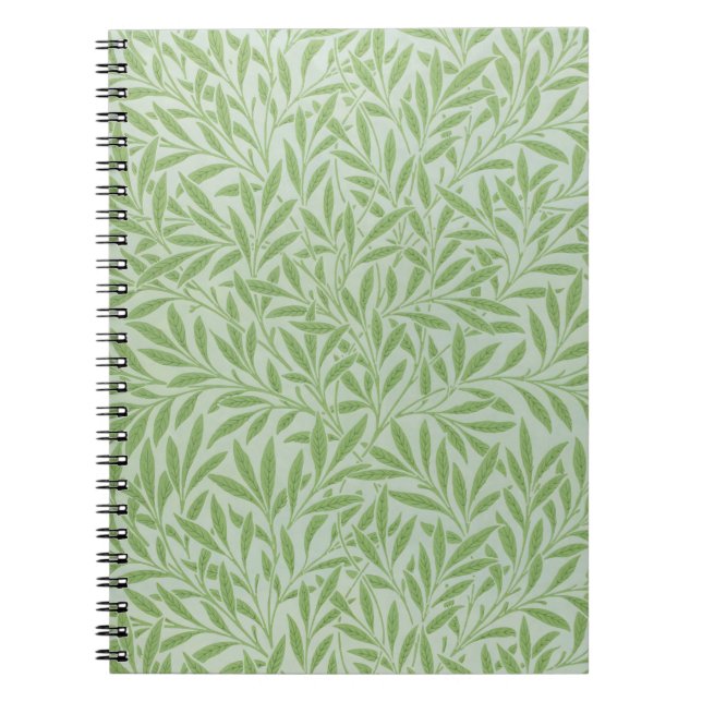 Cuaderno Sauce clásico verde de William Morris Willow Flowe (Frente)