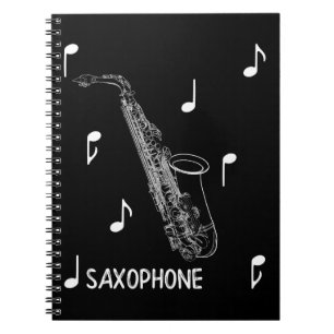 Cuaderno Saxofón de las notas musicales