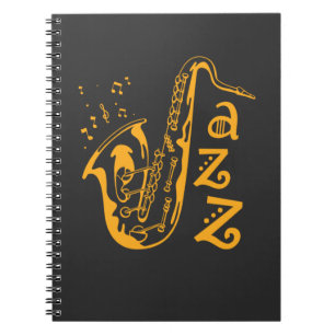 Cuaderno Saxofón Player Jazz Music Lover Musical Notes