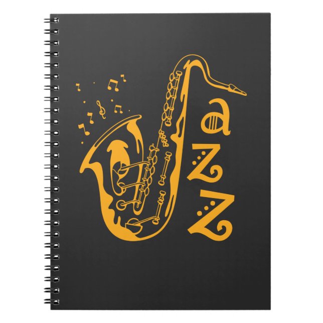 Cuaderno Saxofón Player Jazz Music Lover Musical Notes (Frente)