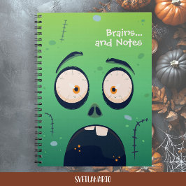 Cuaderno Scared Green Zombie Halloween Spiral Notebook