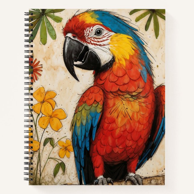 Cuaderno Scarlet Macaw Sketch (Anverso)
