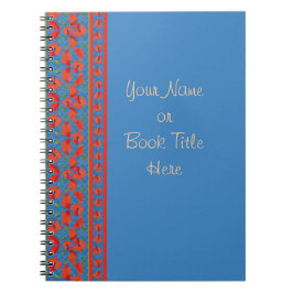 Cuaderno Scarlet Poppies borde sobre fondo azul