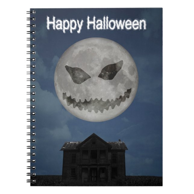 Cuaderno Scary Jack O Lantern Halloween Moon (Frente)