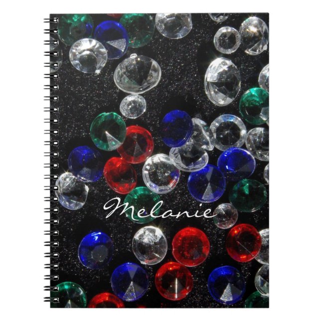 Cuaderno Scattered Jewels and Gemstones Personalised (Frente)